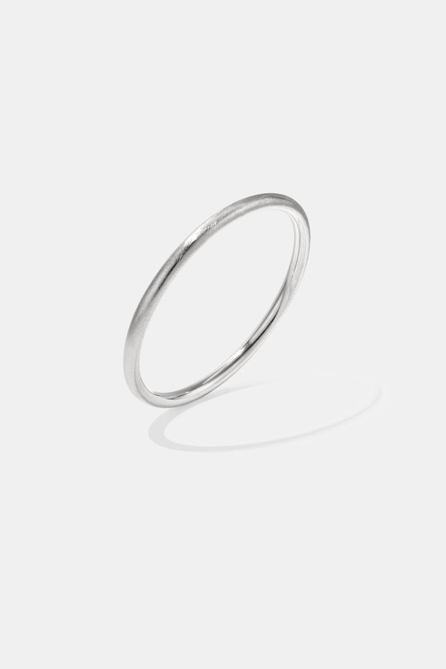 Bracelet jonc arrondi épais argenté Lumé en acier inoxydable