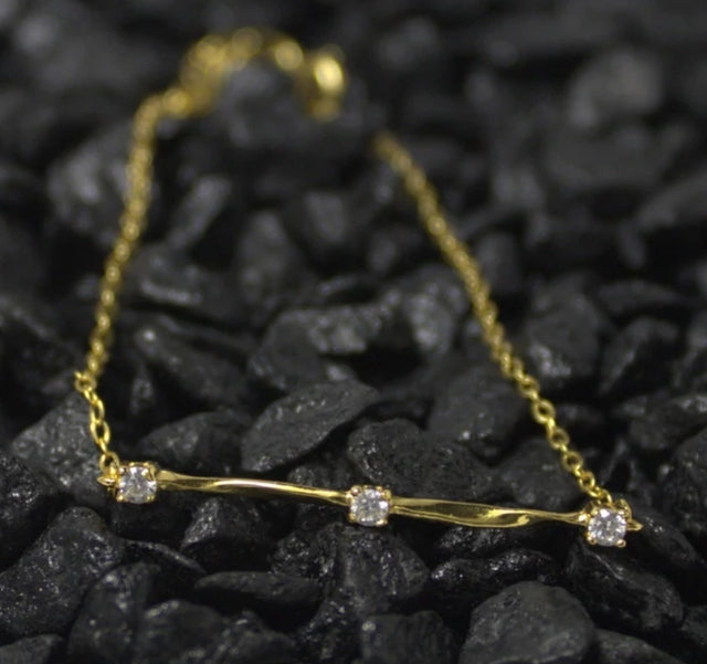 Bracelet femme doré, zircon cubique – Vente Flash Bijoux