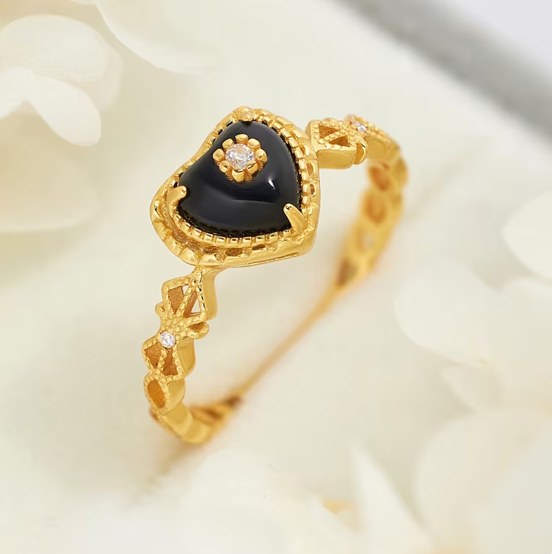 Bague femme dorée, cœur – Vente Flash Bijoux