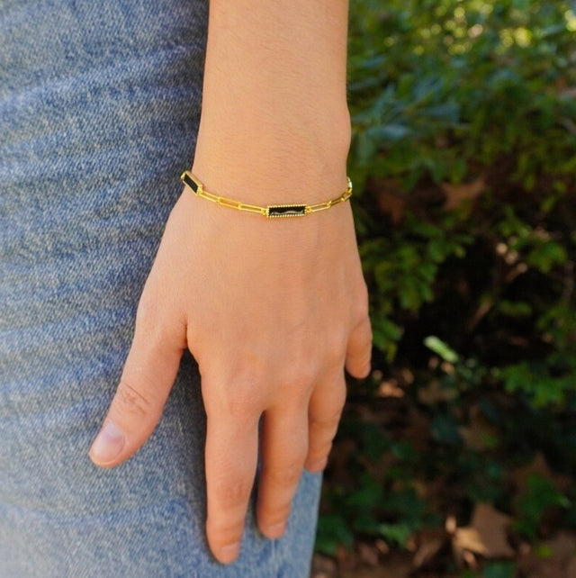 Bracelet femme doré, zircon cubique, raffiné – Vente Flash Bijoux