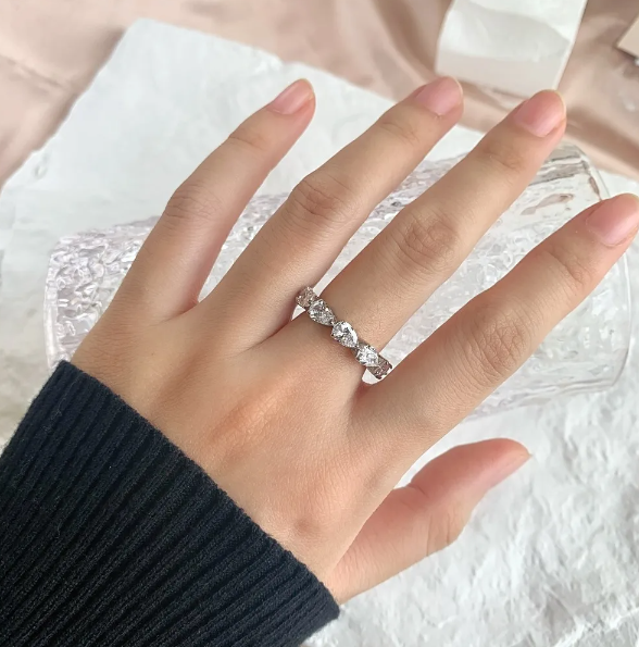 Bague femme argentée, zircon cubique, anneau classique– Vente Flash Bijoux
