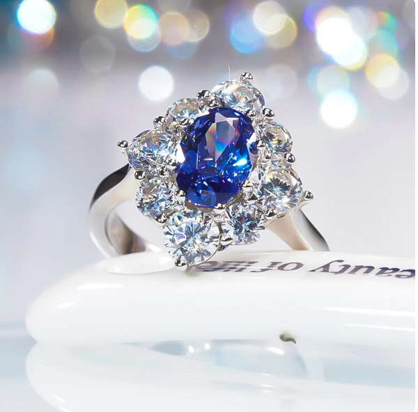Bague femme argentée, saphir – Vente Flash Bijoux