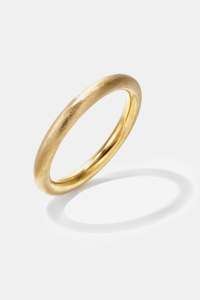 Bracelet jonc massif texturé doré Lumé en acier inoxydable