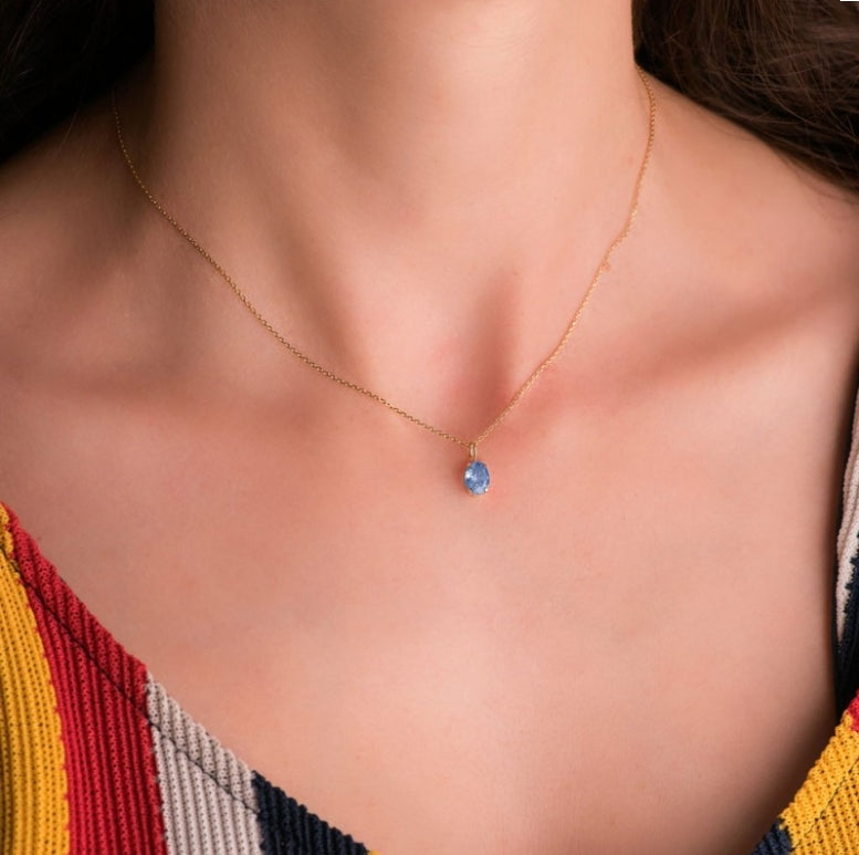Collier femme doré, topaze – Vente Flash Bijoux