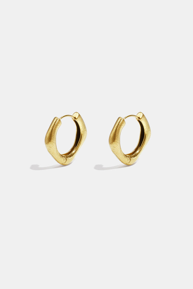 Boucles d’oreilles anneau géométrique dorées Lumé en acier inoxydable