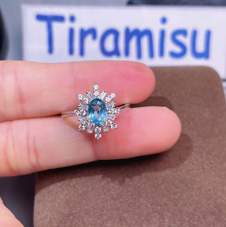 Bague femme argentée, topaze, raffiné – Vente Flash Bijoux