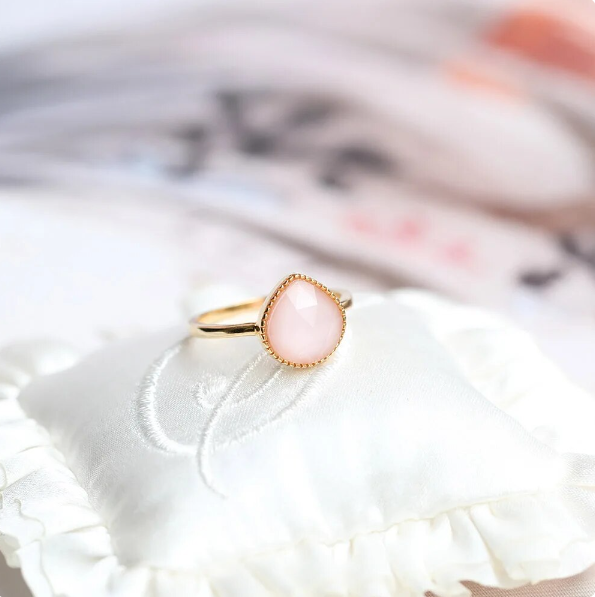Bague femme dorée, zircon cubique, ajustable, romantique – Vente Flash Bijoux