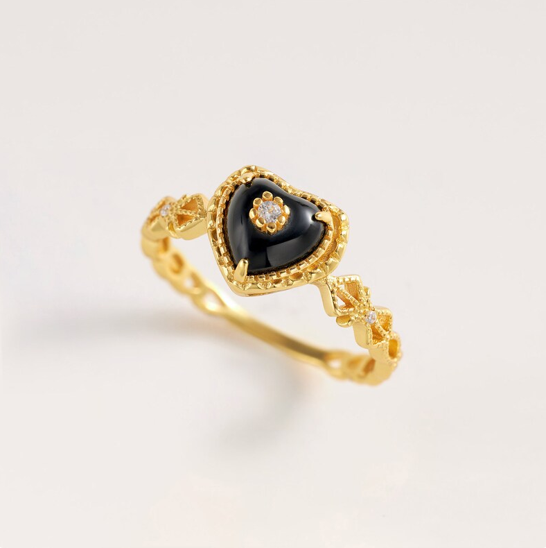 Bague femme dorée, cœur – Vente Flash Bijoux