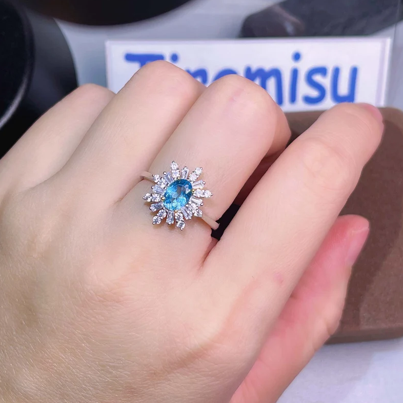 Bague femme argentée, topaze, raffiné – Vente Flash Bijoux