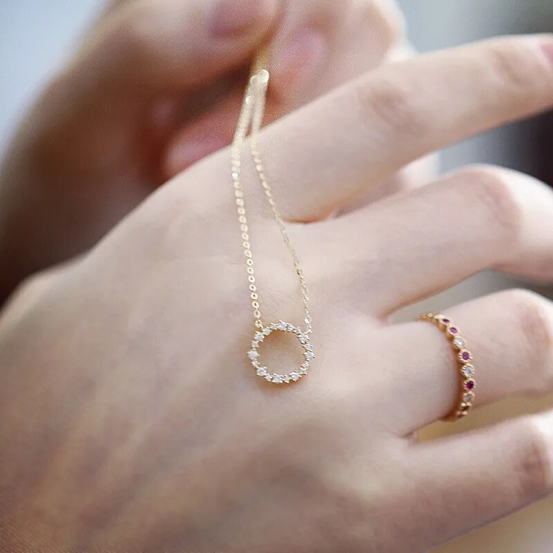 Collier femme doré, zircon cubique, minimaliste, tendance – Vente Flash Bijoux