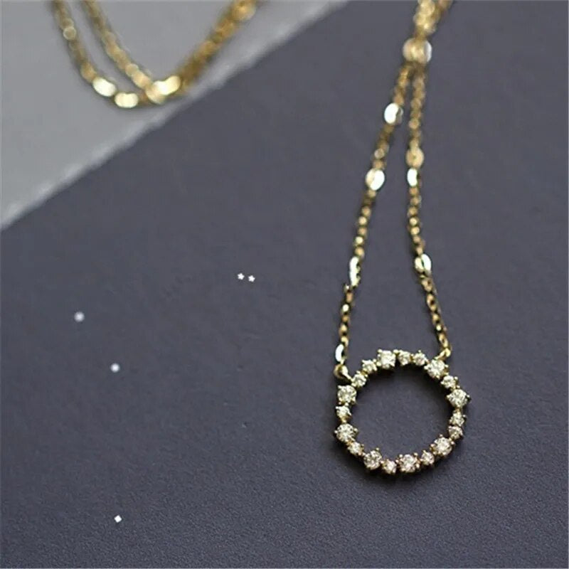Collier femme doré, zircon cubique, minimaliste, tendance – Vente Flash Bijoux