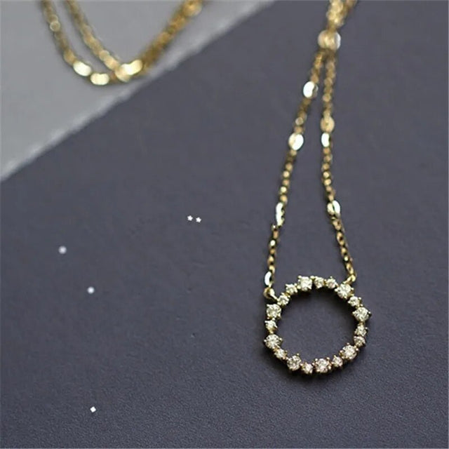 Collier femme doré, zircon cubique, minimaliste, tendance – Vente Flash Bijoux