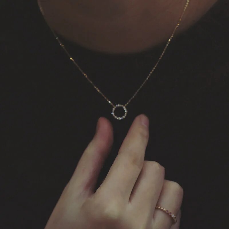 Collier femme doré, zircon cubique, minimaliste, tendance – Vente Flash Bijoux
