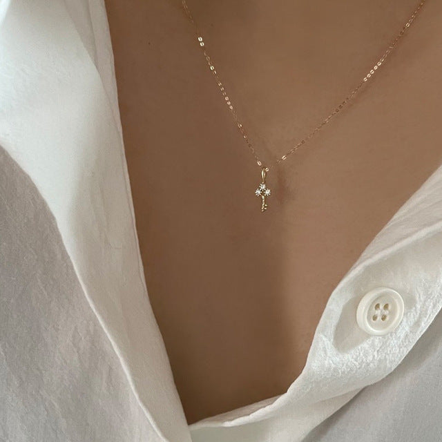 Collier femme doré, pendentif clé d'amour– Vente Flash Bijoux