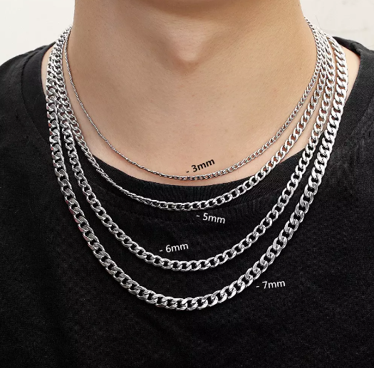 Collier homme acier inoxydable, chaîne, intemporel – Vente Flash Bijoux