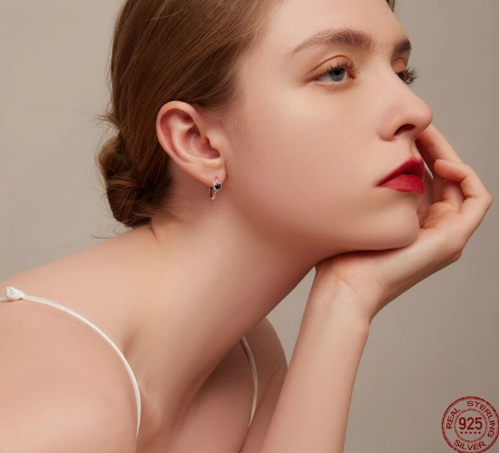 Boucles d'oreilles argentées, cœur – Vente Flash Bijoux