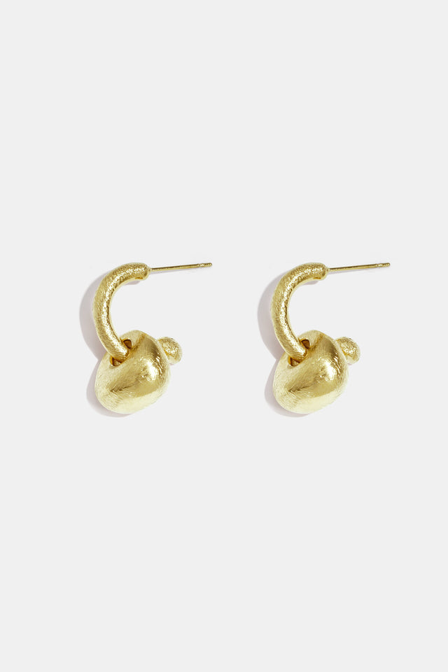 Boucles d’oreilles dorées nouées Lumé en acier inoxydable texturé