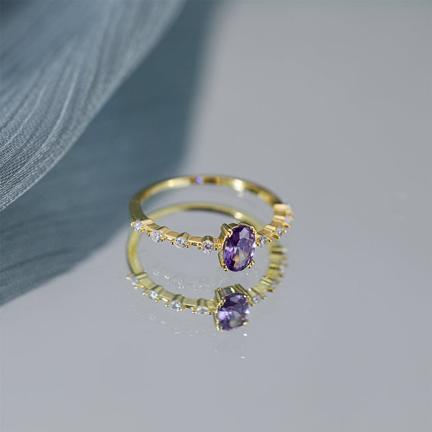 Bague femme dorée, zircon cubique, raffiné – Vente Flash Bijoux