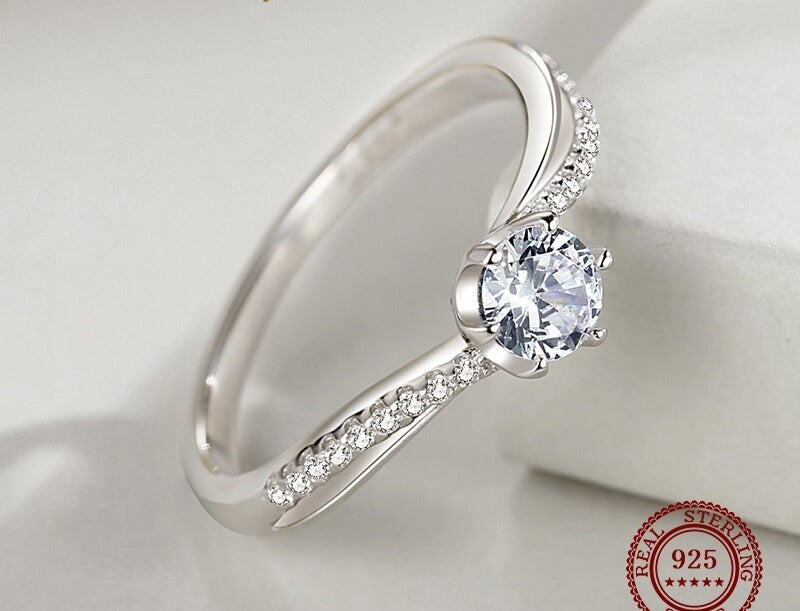 Bague femme argentée, zircon cubique, raffiné, intemporel – Vente Flash Bijoux