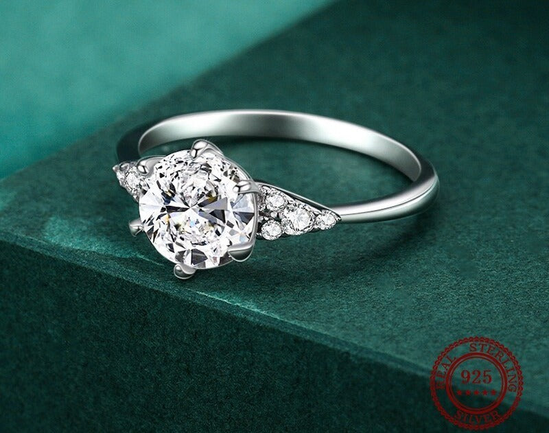 Bague femme argentée, solitaire, zircon cubique – Vente Flash Bijoux