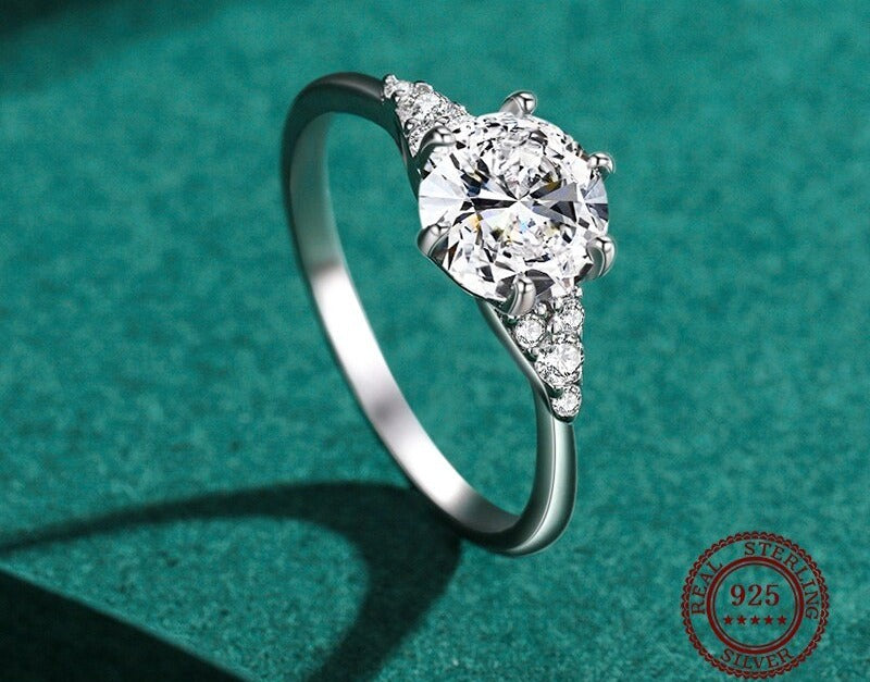Bague femme argentée, solitaire, zircon cubique – Vente Flash Bijoux