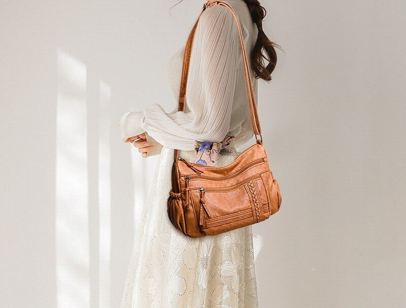 Sac bandoulière, en cuir, vintage, minimaliste – Vente Flash Bijoux