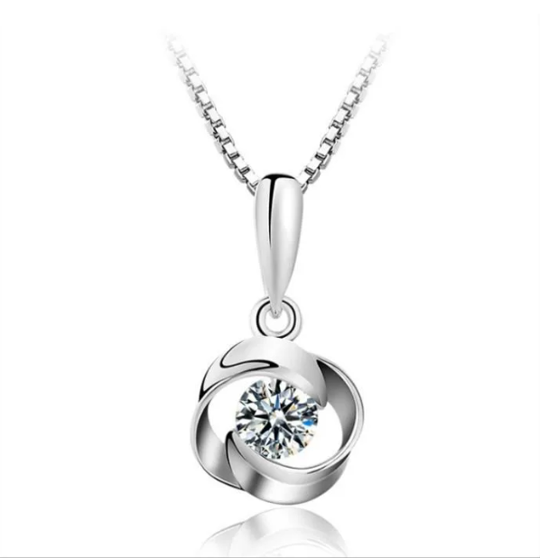 Collier femme argenté, zircon cubique, chic – Vente Flash Bijoux