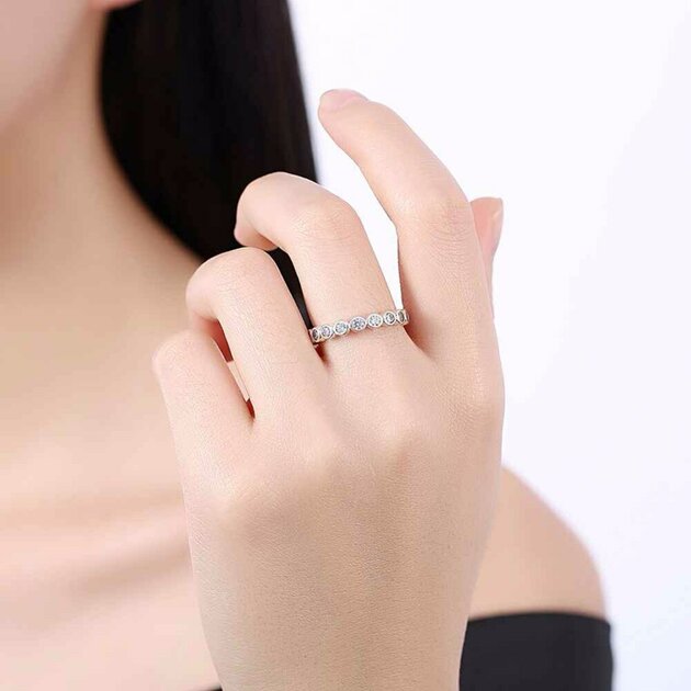 Bague femme argentée, zircon cubique, intemporel – Vente Flash Bijoux