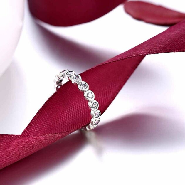 Bague femme argentée, zircon cubique, intemporel – Vente Flash Bijoux