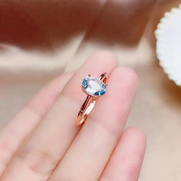 Bague femme argentée, aigue-marine – Vente Flash Bijoux