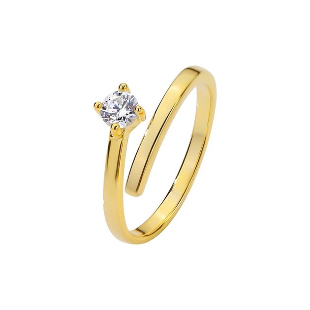 Bague femme dorée, zircon cubique, ajustable, raffiné, chic – Vente Flash Bijoux