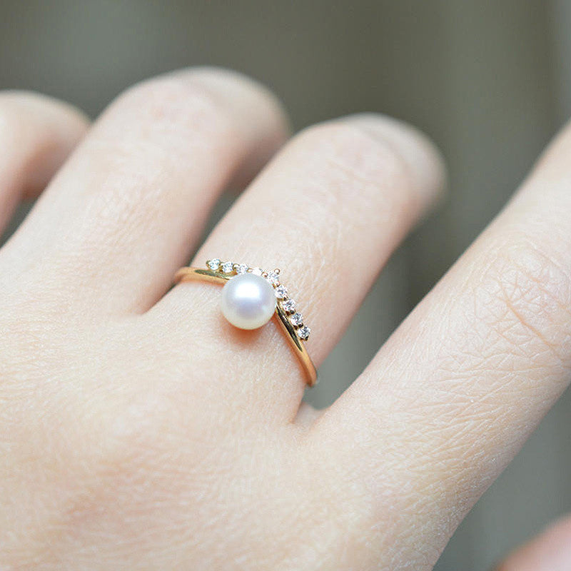 Bague femme dorée, zircon transparent, anneau délicat– Vente Flash Bijoux