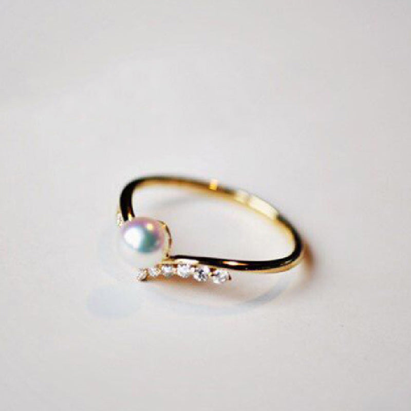 Bague femme dorée, zircon transparent, anneau délicat– Vente Flash Bijoux