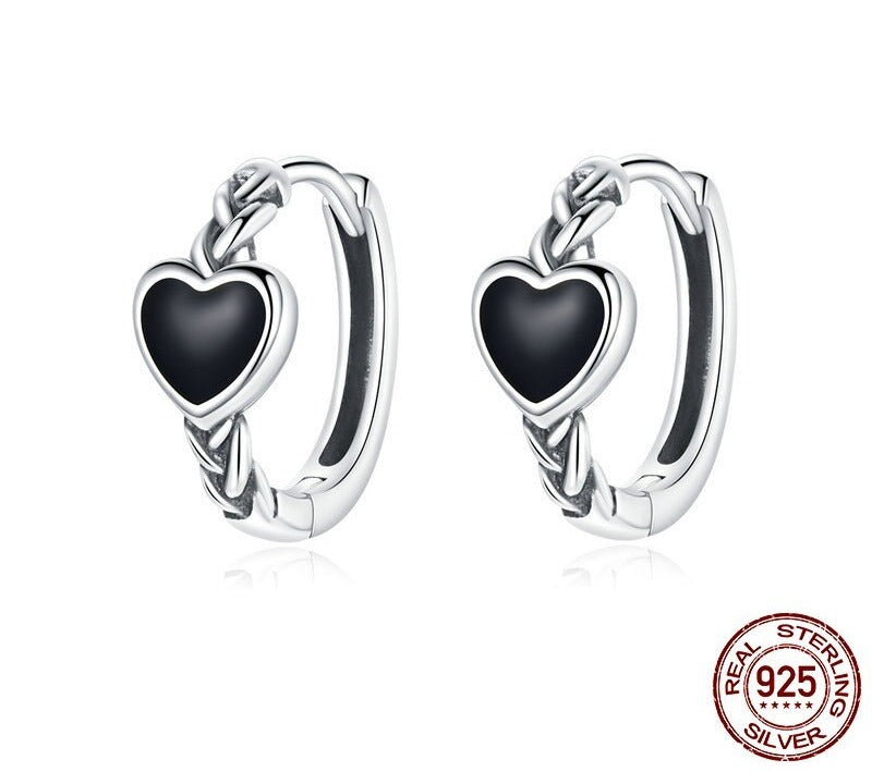 Boucles d'oreilles argentées, cœur – Vente Flash Bijoux