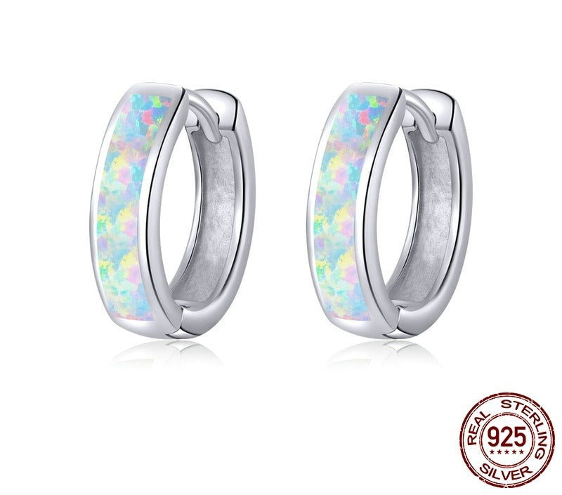 Boucles d'oreilles argentées, opale – Vente Flash Bijoux