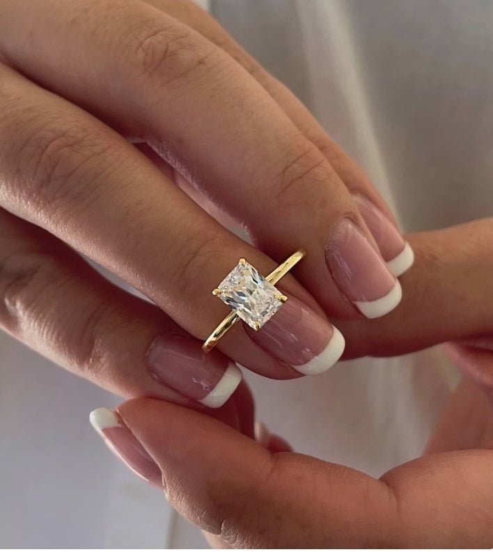 Bague femme dorée ou argentée, solitaire, moissanite – Vente Flash Bijoux