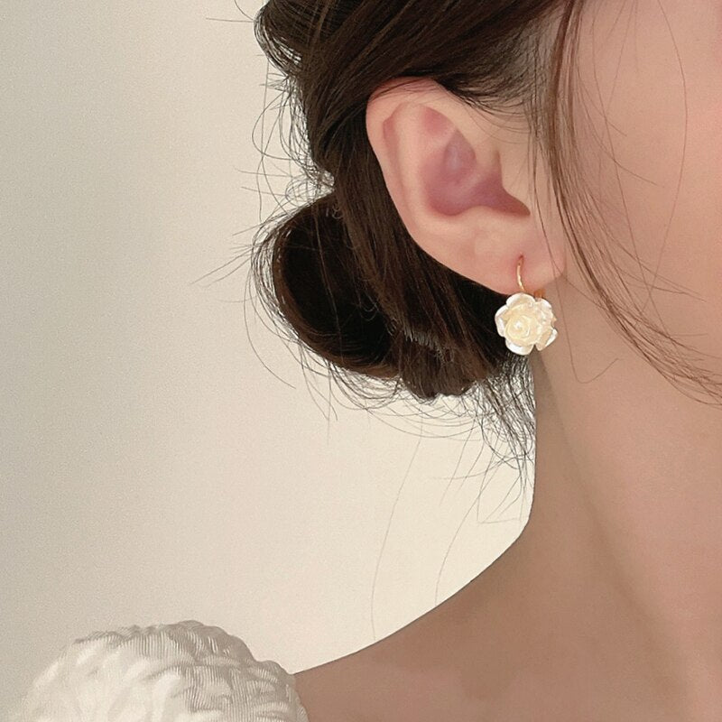 Boucles d'oreilles fleur, élégant – Vente Flash Bijoux