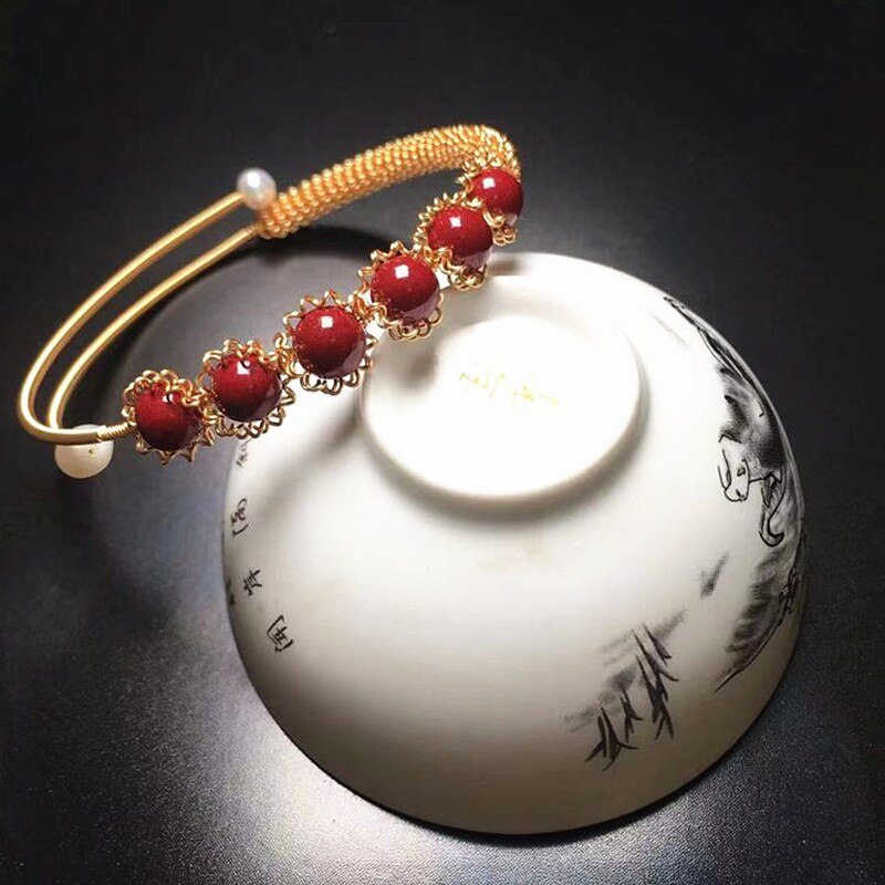 Bracelet femme doré, manchette, perles – Vente Flash Bijoux