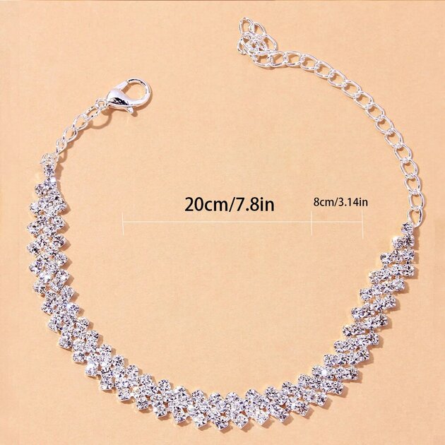 Bracelet femme chaîne, cristal – Vente Flash Bijoux