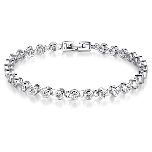 Bracelet femme argenté, zircon cubique, vintage – Vente Flash Bijoux