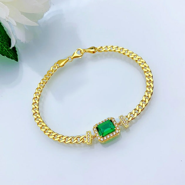 Bracelet femme doré, zircon cubique, raffiné, graphique – Vente Flash Bijoux