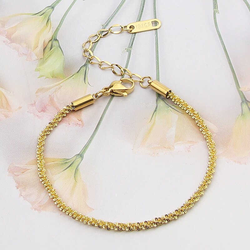 Bracelet femme doré, chaîne, chic – Vente Flash Bijoux