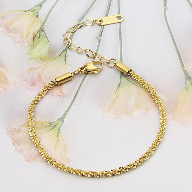 Bracelet femme doré, chaîne, chic – Vente Flash Bijoux