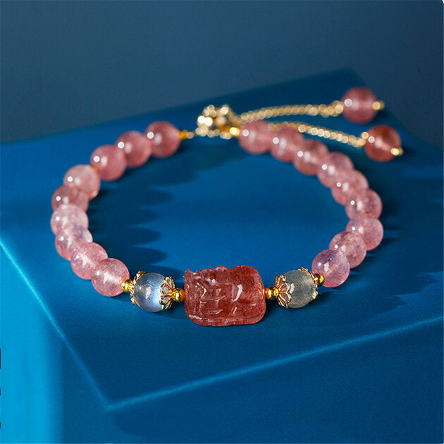 Bracelet femme doré, aigue-marine – Vente Flash Bijoux