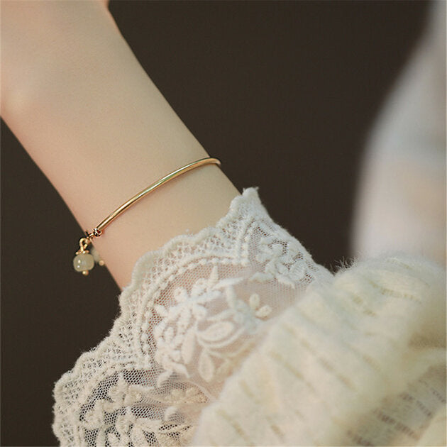 Bracelet femme doré, perles, romantique – Vente Flash Bijoux