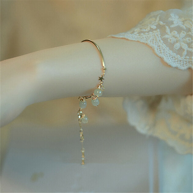 Bracelet femme doré, perles, romantique – Vente Flash Bijoux