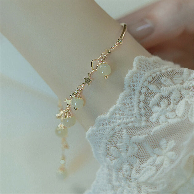 Bracelet femme doré, perles, romantique – Vente Flash Bijoux