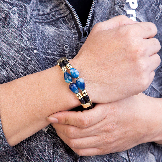 Bracelet femme acier inoxydable, œil de tigre, bohème – Vente Flash Bijoux