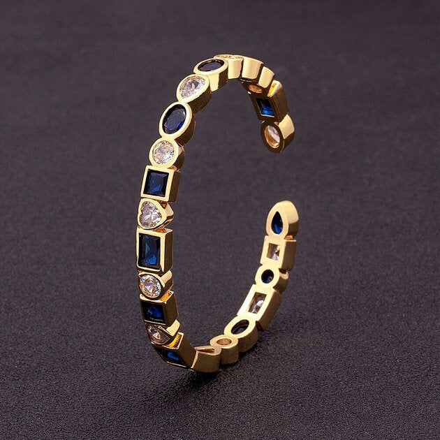 Bracelet femme doré, manchette, zircon cubique, romantique – Vente Flash Bijoux