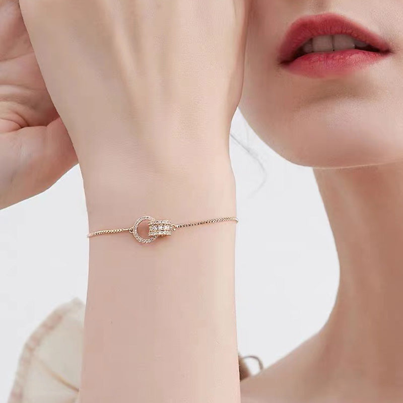 Bracelet femme doré, zircon cubique, bohème – Vente Flash Bijoux